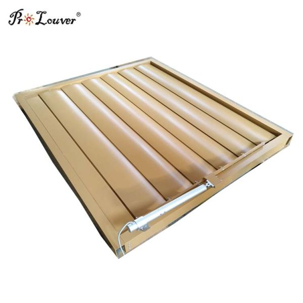 Aluminum Motorized Sun Louver, Motorized Louver Window , Aerofoil Motorized Louver