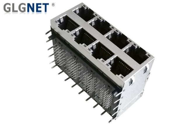 Stacked RJ45 Modular Jack DIP Mounting With 5G Integrated Transformer