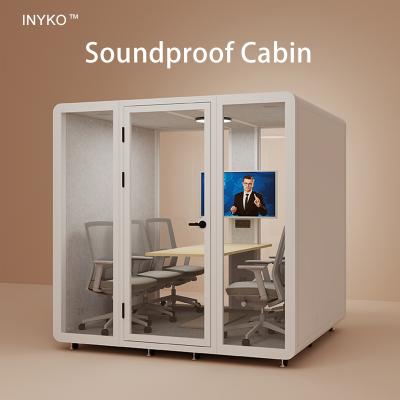 Movable 6 Person Office Pod Booth Easy Assembly Acoustic Work Booth