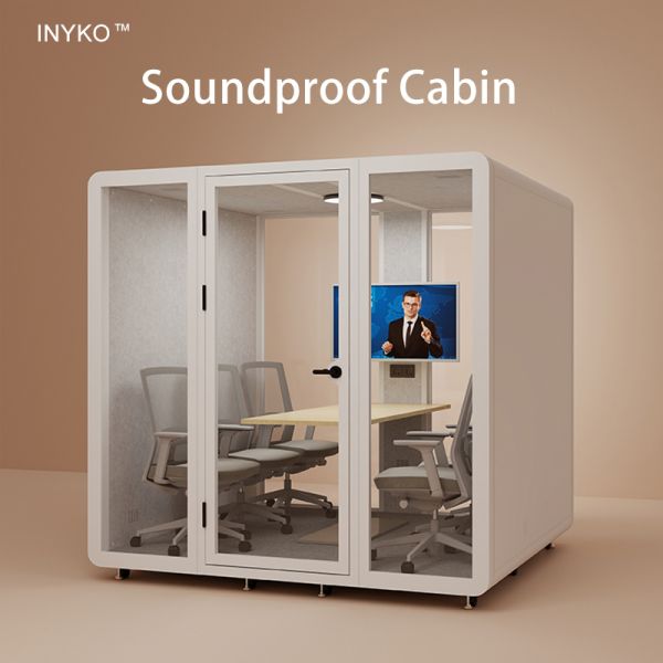 Cabina telefónica acústica para negocios, cabina telefónica de oficina modular completamente cerrada