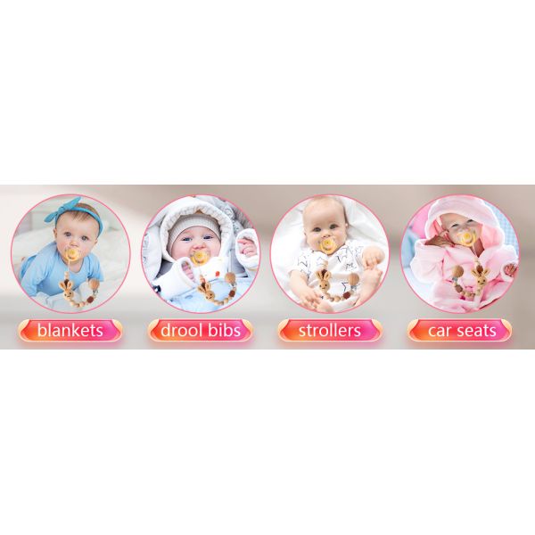 Pacifier Clip, Neutral Cute Rabbit Pacifier Leash For Boys Girls Fits For All Pacifiers, Ideal Baby Shower Baby Gift
