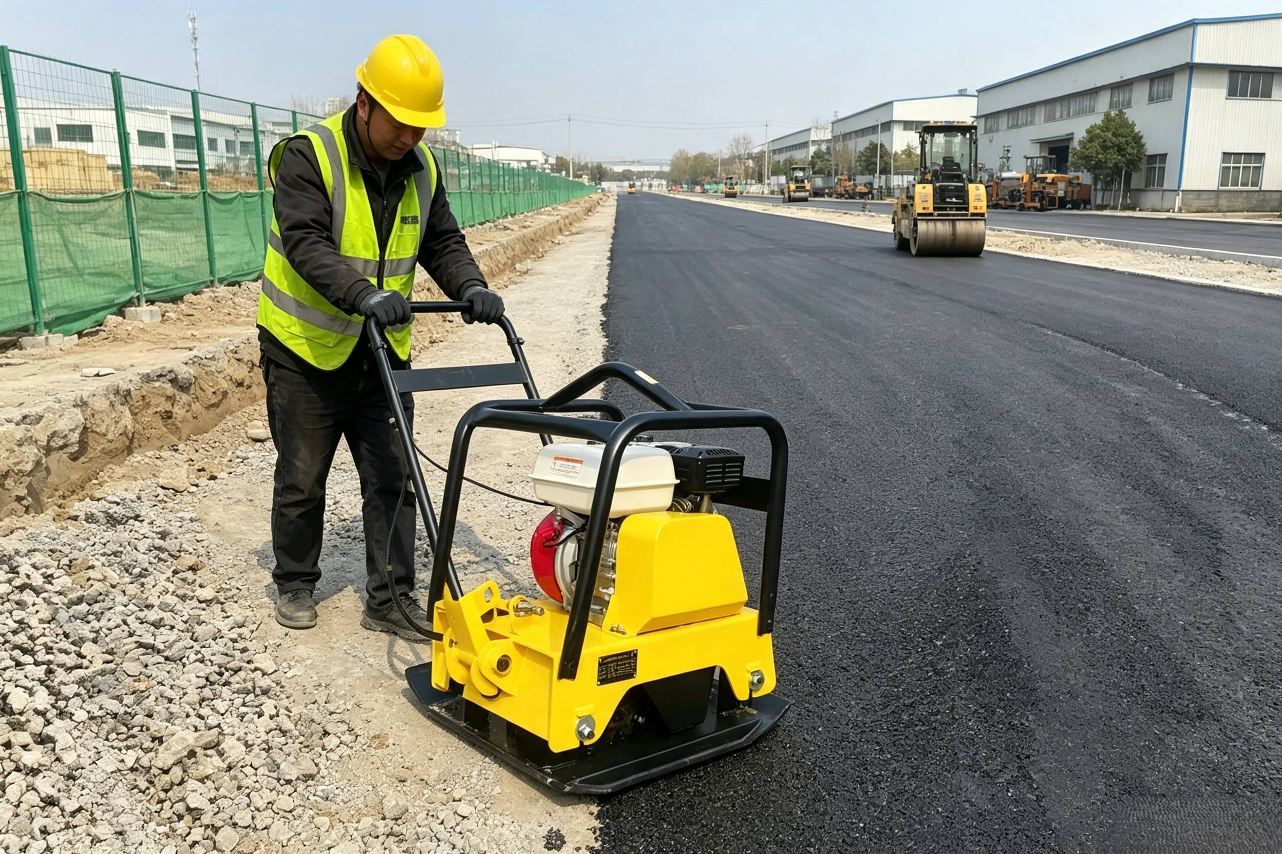 125kg Reverisble Type Gasoline Power Vibrating Plate Compactor Export in Kenya