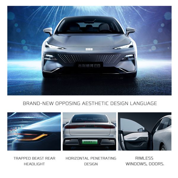 2024 Geely Galaxy E8 5-Door 5-Seater Electric Auto 100% Energy Vehicle with Left Steering Sedan Used Electric Car Sale