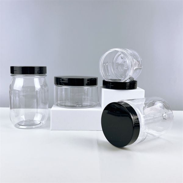 200ML 250ML Round Empty Plastic Cream Jar Cylinder PET Bottle With Screw