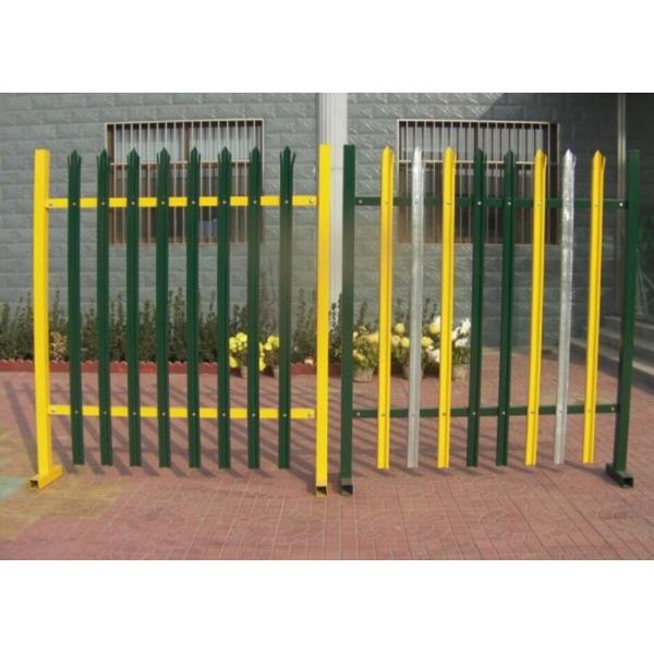 European D W Head Metal Palisade Fencing For Power Plants / Substations