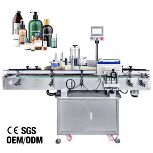 Oil Wine Juice Flat Bottle Labeling Equipment Automatic Sticker Applicator 700W