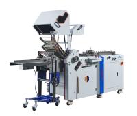 Máquina plegable de alimentación de folletos con aspiración de aire de alta velocidad con satcker vertical para la máquina de folletos plegados