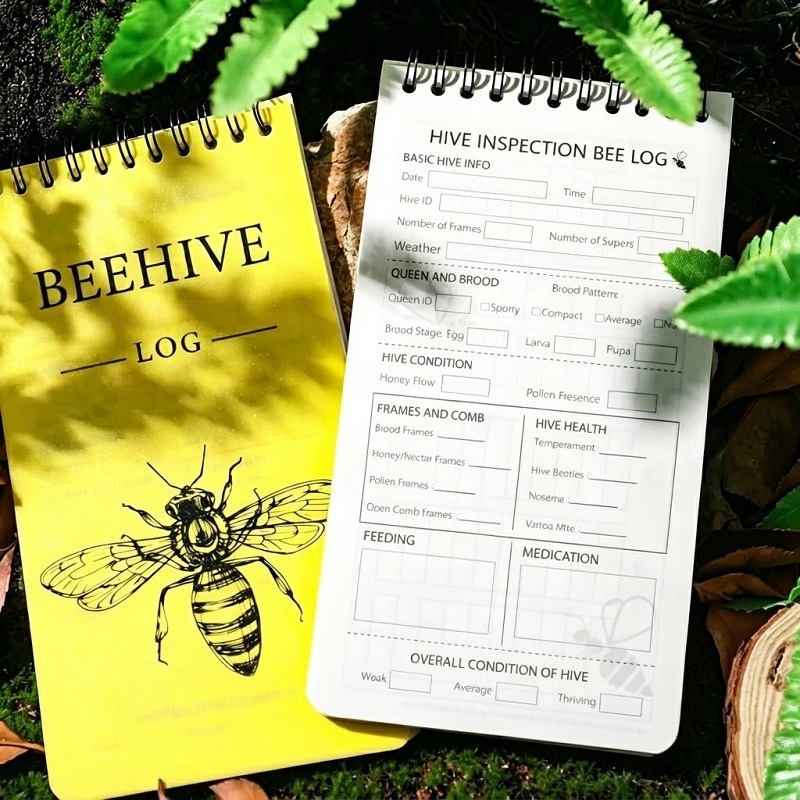 Beekeeping Log Book With Detailed Hive Inspection Forms And Wire-O Binding