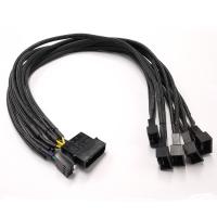 1male ao dissipador de calor do computador de 5female 4 Pin Fan Extension Cable For