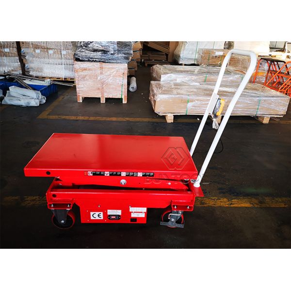 500kg Low Profile Mobile Lift Table Double Scissor Light Duty Small Electric Motor