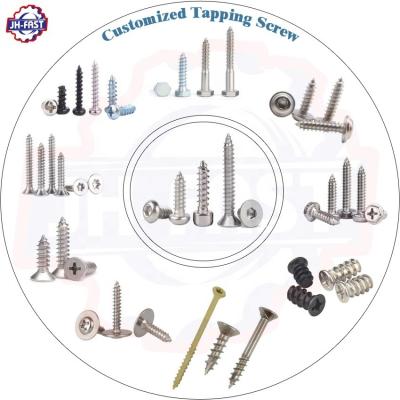 Metric Black Oxide Hex Torx Cross Flat Truss Pan Head Self-Tapping Screw para plástico e madeira