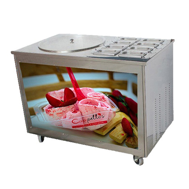 Commercial Use 8 Buckets Street Instant Ice Cream Roll Machine for Retail