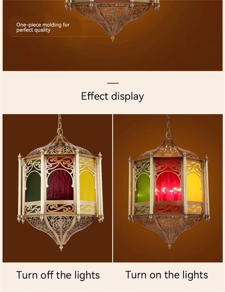 3500K LED Brass Chandelier for Hotel and Home Handmade Vintage Style Lighting