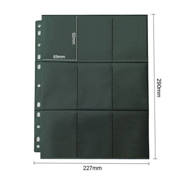 Mtg Tcg 18 Pocket Card Pages Top Loading Black Коллекционная карта Binder Pages