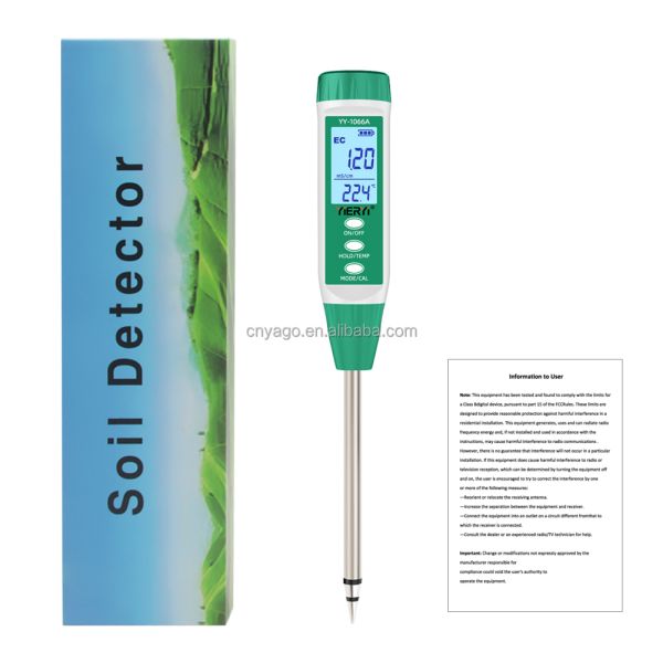 3-in-1 Digital Soil EC Moisture Temperature Meter Plant Soil Salinity Tester for Garden Farm