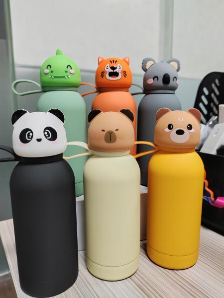 Custom Silicone Lid Stainless Steel Water Bottle for Kids