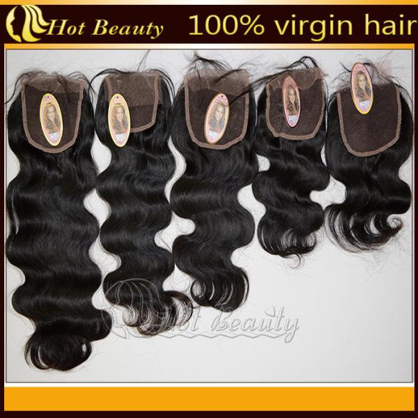 Black Chinese Human Swiss Lace Top Hair Closure Body Wave 4A Grade