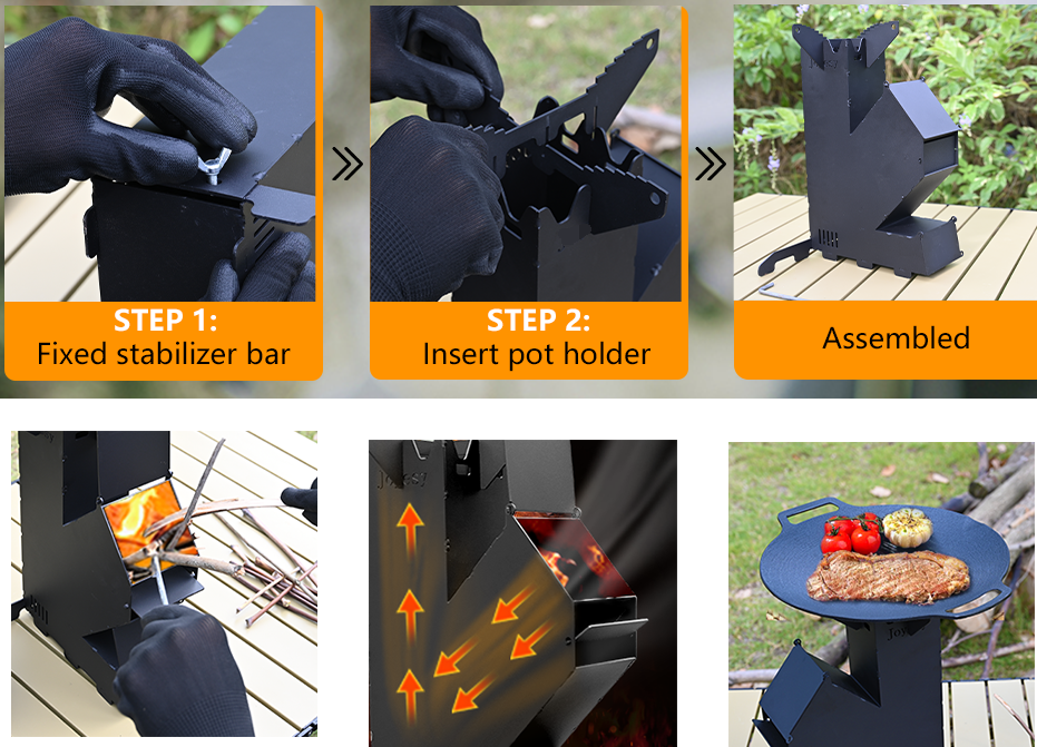 Rocket Stove Rocket Stove for Cooking Portable Wood Burning Stove Mini Wood Stove Wood Fire Camping Stove