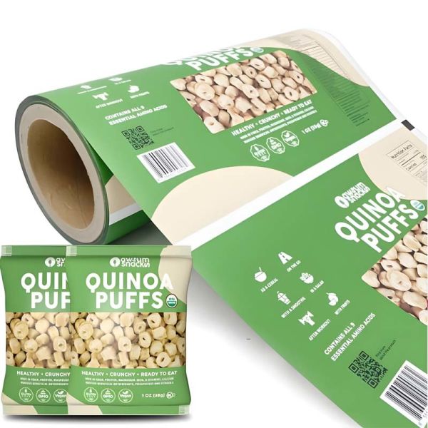 Custom Printed Food Packaging Roll Film Oxygen Barrier Laminated Roll For Snack Automatic Packing