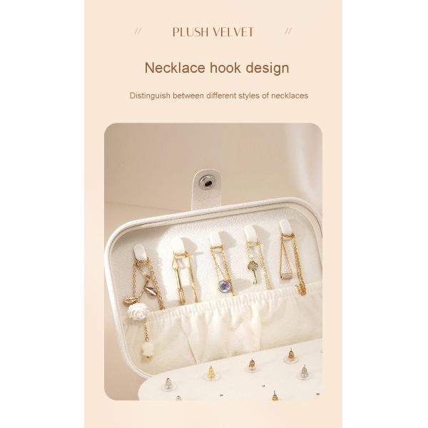 Caixa de joias de viagem de veludo