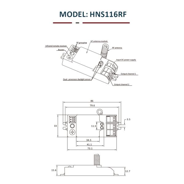 FSK 915MHz RF беспроводный микроволновой датчик движения переключатель 50м