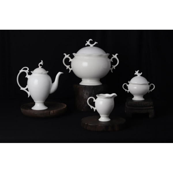 new bone china - tea set /tea pot/sugar pot/creamer/tureen white glaze for daily used ceramics