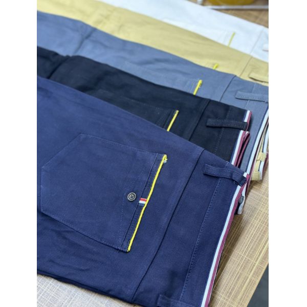 Knitted Fabric Trousers for Men's Formal Cotton Pants in Khaki Color from XMAMLON RTS