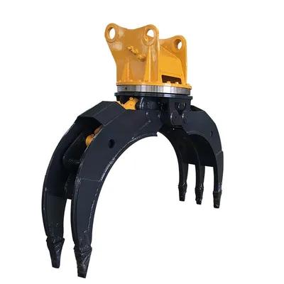 Construction Excavator Accessories Hydraulic Shears Rotating Thumb for Rock Log Motor Core Stones Wood Engine Gear Included