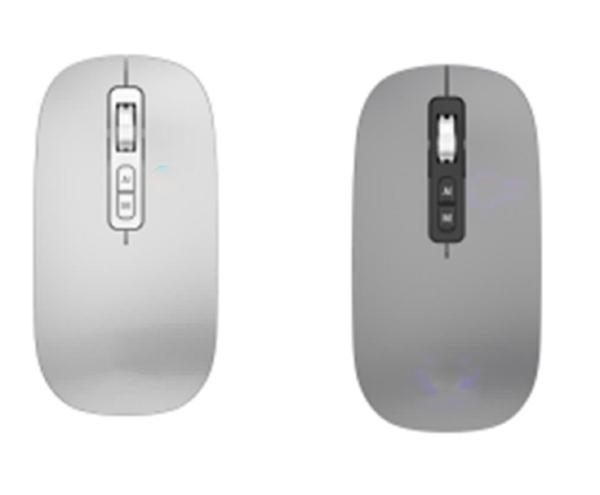2.4G Wireless And Bluetooth AI Mouse Offers Adjustable DPI Settings 800/1200/1600 Transparent Silver Grey