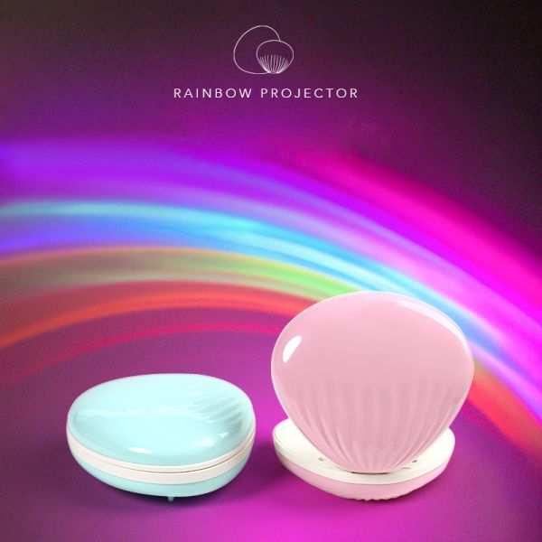 Dropshipping Amazing Magic Rainbow Projector Lamp Night Light Shell Rainbow Projector Room Decoration For Kids