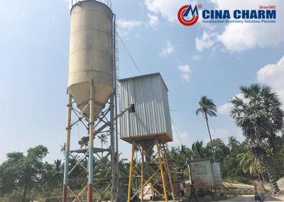 Funil pequeno de HZS25 25m3/h que levanta planta de mistura concreta automática misturada pronta concreta da planta de mistura a mini