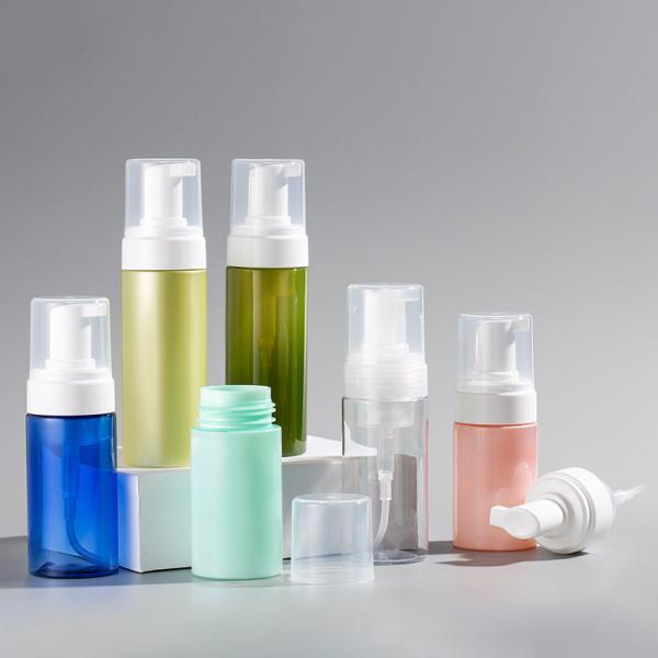 PET Refillable Plastic Pump Bottle Travel Size Face Wash Pump Bottle Facial Foam Bottle Round Shape