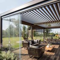 Tente de pergola en aluminium bioclimatique rétractable pour l'extérieur