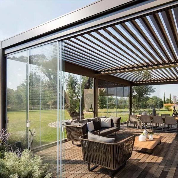Павильон европейского отдыха открытого сада перголы стиля алюминиевого Louvered