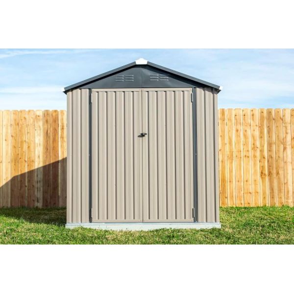 Metal Type Steel Storage Shed for Backyard AJUNION 6x4 Outdoor Galvanized Tools House