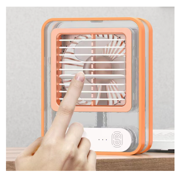 USB Rechargeable 420g Desktop Table Stand Air Cooler Conditioning Fan with LED Light