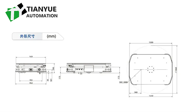 1000KG Maximum Load Magnetic Guided AGV with 1.5 M/s Driving Speed and ±5-10mm Navigation Accuracy