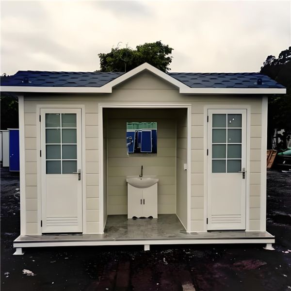 Steel Frame Mobile Toilet Container Corrosion Resistant and Customizable for Commercial Use