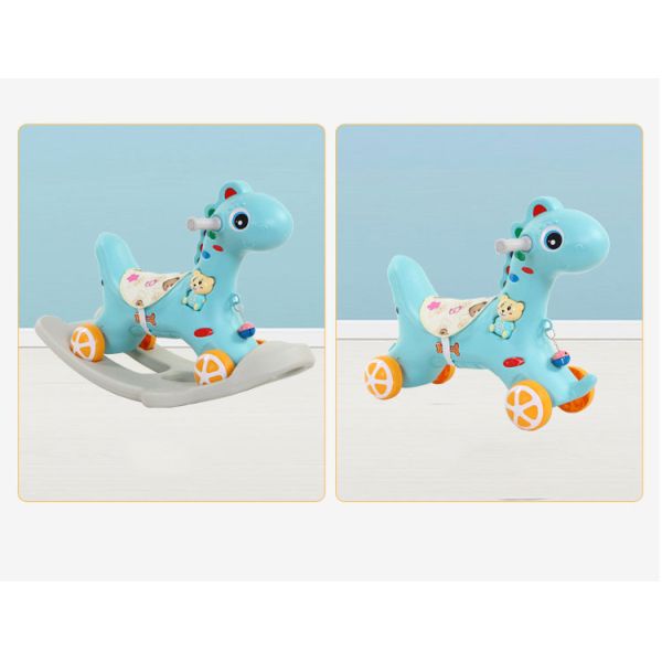 Indoor Outdoor Activities Play Nursery Child Birthday Gift PVC Rocking Horse for Baby Toddler