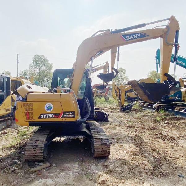 Sany 75C Usado Sany Excavator 6120 X 2220 X 2720mm Com AU-4LE2X Motor 11,5rpm