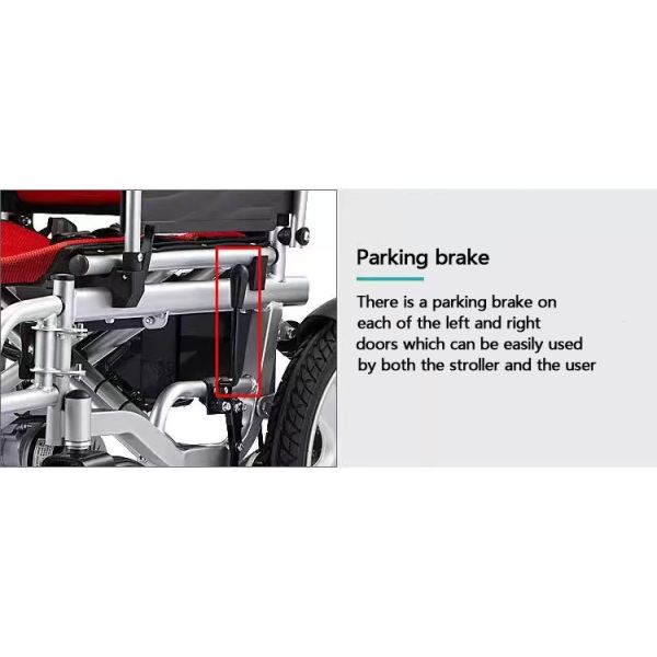 Reinforced Lightweight Foldable Electric Wheelchair Chromed Steel Multi Functional