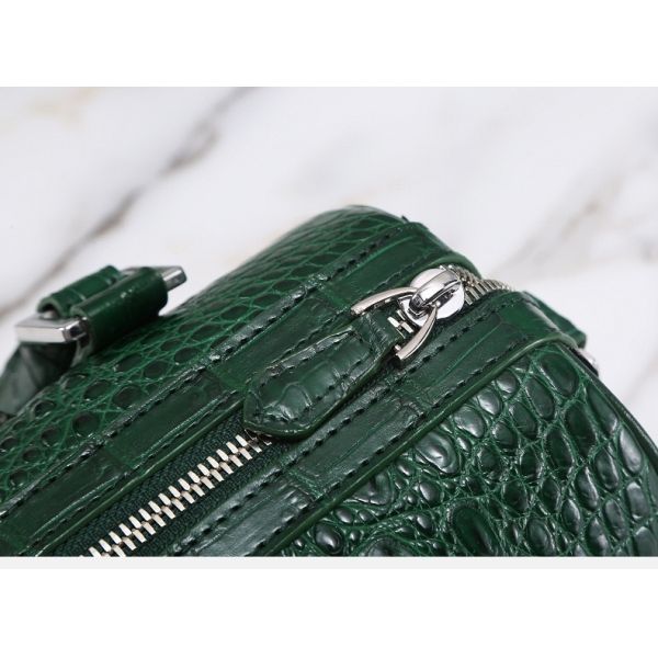 Fashion Lady Purse Genuine Crocodile Leather Women's Small Boston Bag Exotic Real Alligator Skin Female Zipper Handbag