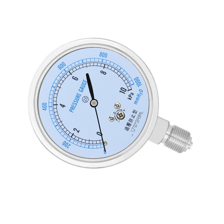 10KPa Pressure Gauge for Measuring Natural Gas Capsule Pressure at Fatoty Outlet 75mm