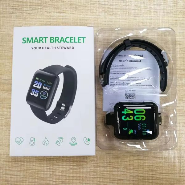 Eraysun 2025 Cheap Relojes Smart Watch Fashion Sport Fitness Waterproof Touch Screen BT 4.0 Heart Rate 116 Plus Smart Watches