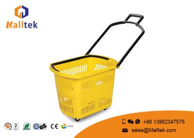 Cesta ambiental do carrinho de compras do cesto de compras do supermercado com 4 rodas