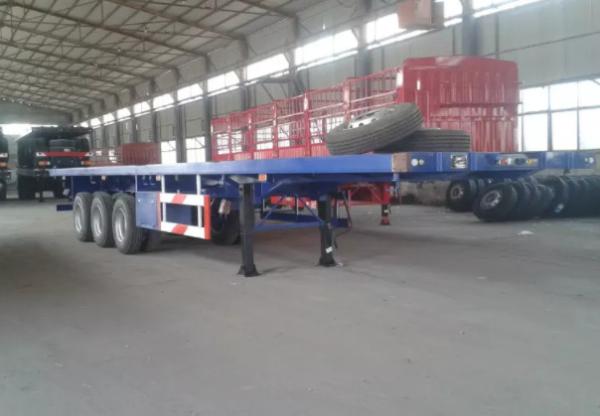 20 Feet And 40 Feet Flat Deck Semi Trailer Trucks With 12 Tires Cimc Sinotruk