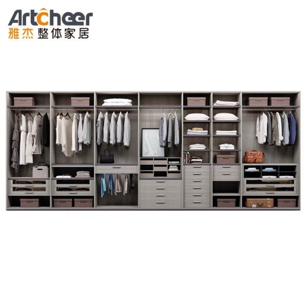 French Style Custom Size Solid Wood Walk-In Wardrobe Closet for Luxury Bedroom
