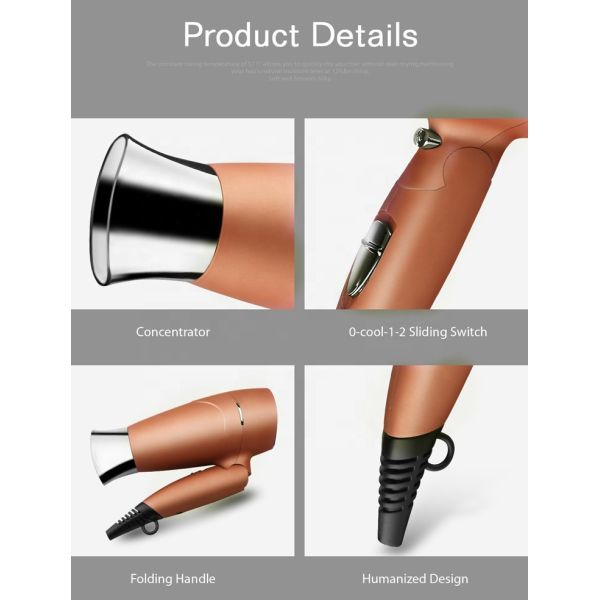 Фен для волос перемещения напряжения тока аксиального потока пластиковый двойной с соплом концентратора