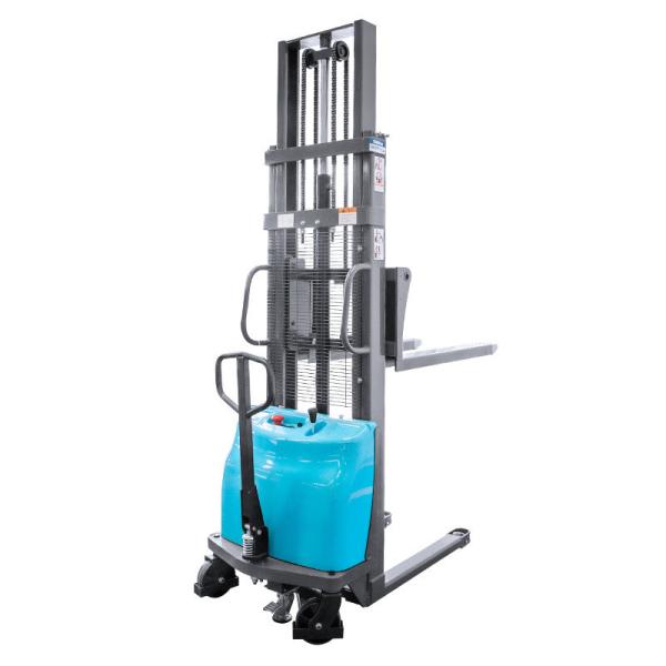 Labor Saving Semi Electric Lift Stacker , Walk Behind Pallet Truck 1.5 Ton