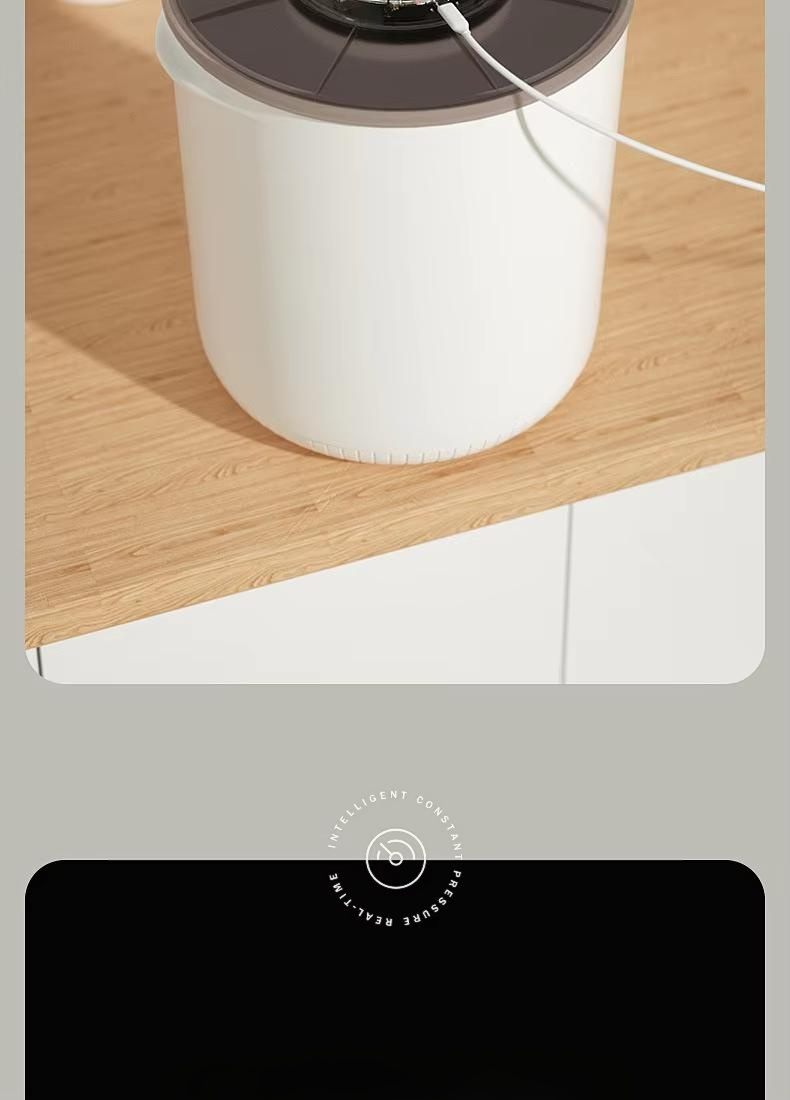 Smart Pet Solid Pattern 13L Eco-Friendly Moisture-Proof Storage Bucket Automatic Cat/Dog Grain Vacuum Bucket Battery Cat